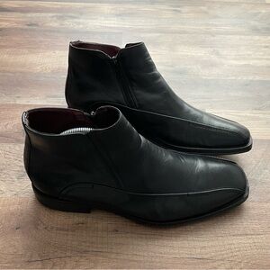 Johnston & Murphy Soft Black zipper Leather Men's Ankle Boots